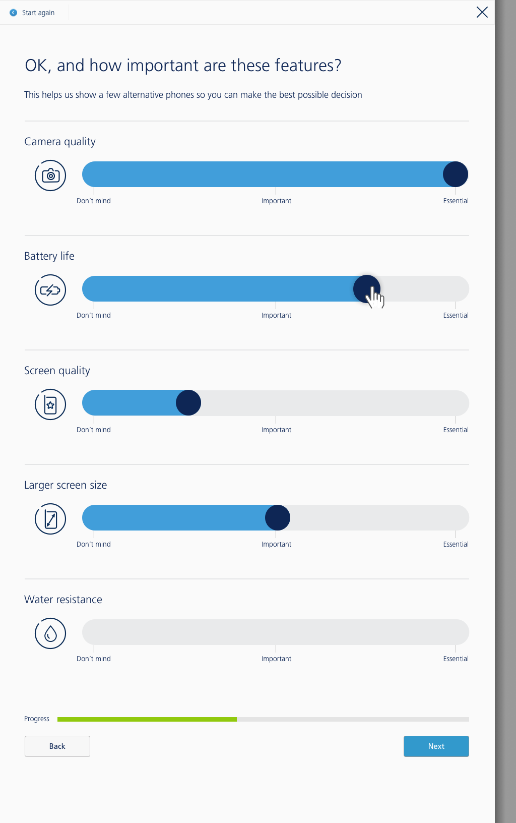 O2 online features step