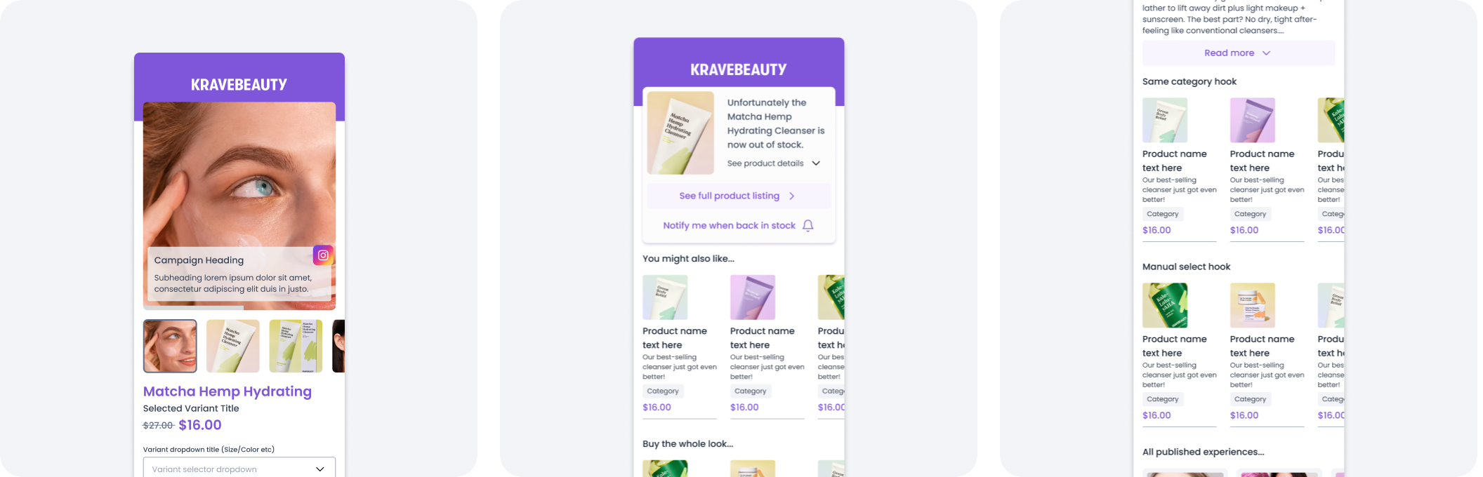 SimplicityDX mobile storefront mockups