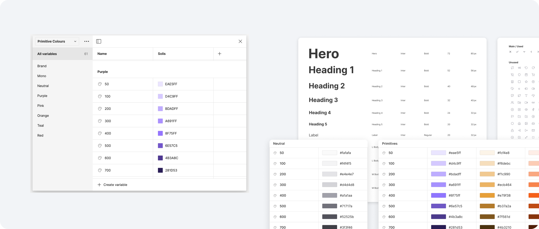Solis token structure in Figma Variables